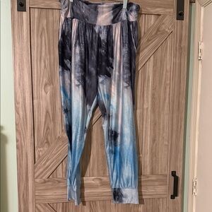 UE Women's Tie-Dye Leggings - Navy and Sky Blue